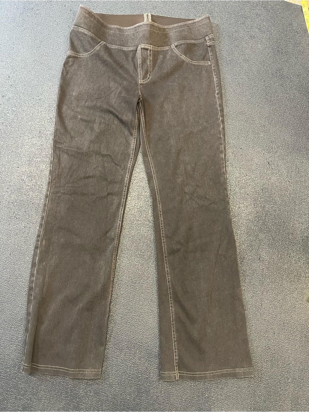Halara - Large Regular Stretch Pull-On Pants wide leg  black denim.